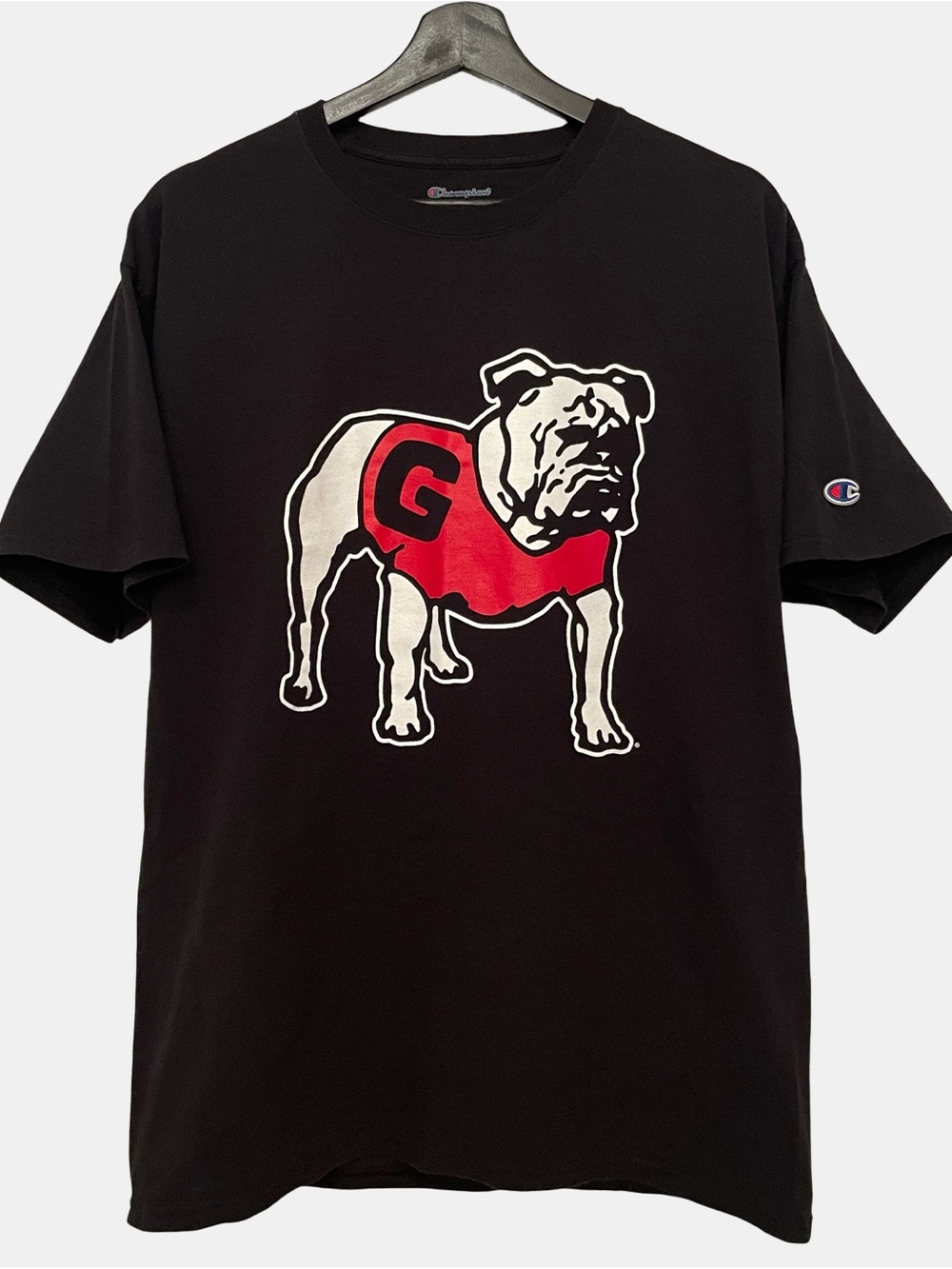 Champion Georgia Bulldogs Mascot Black T-shirt Mens Large Graphic Short Sleeve